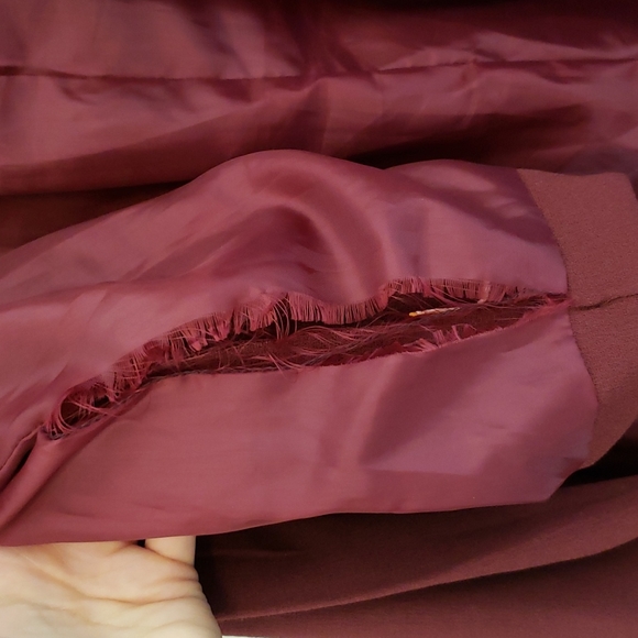 Daytrip | Burgundy Maroon Blazer with Pockets and Silver Accents | Size Small - Picture 9 of 12